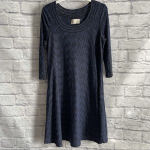 PREOWNED ANTHROPOLOGIE SATURDAY SUNDAY BLUE MARLED DRESS SMALL S
